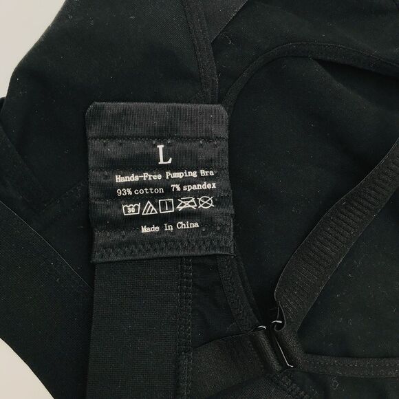 Hands Free Pumping Nursing Bra Adjustable Straps and Back Closure Black L - Picture 4 of 9